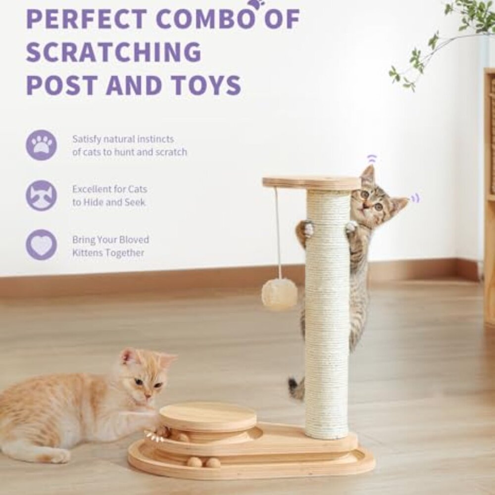Modern Cat Scratching Post Interactive Toy Sisal … - image 3